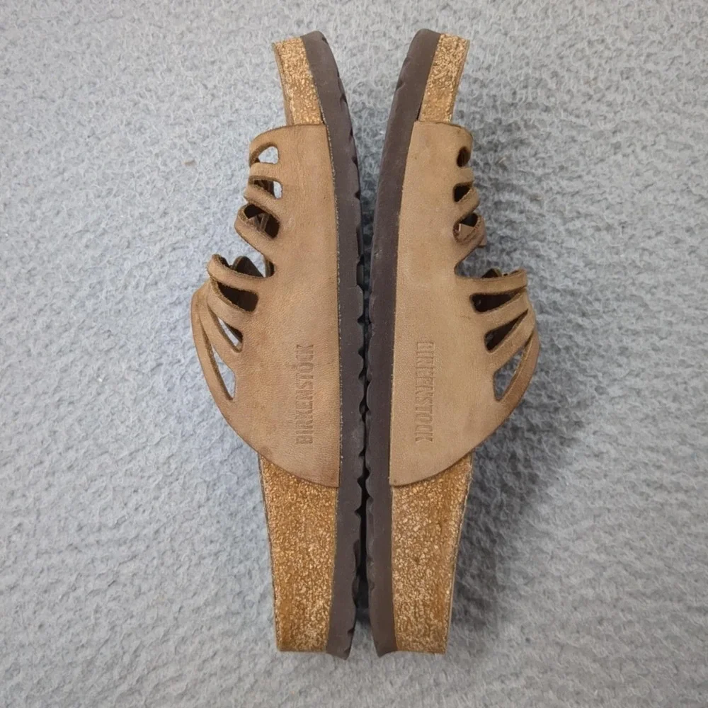 Birkenstock Sandals Womens Size 8 Brown Suede Slide Comfort Strappy Footbed